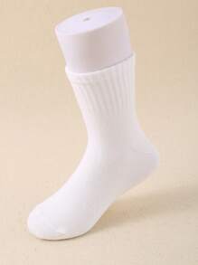 12 Pairs Of Children's Solid Color Black And White Socks Suitable For Daily Life, Boys And Girls, Media - Multicolor - View 3