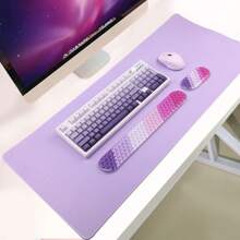 Ergonomic Crystal Keyboard Wrist Rest, Mouse Wrist Rest & Extra Large Mouse Pad Set - PU Silicone Pad, Anti-Slip, Soft Support, Comfortable Typing