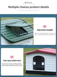 中型户外狗屋，四季通用塑料狗窝，防风雨狗笼，适合小型/中型/大型犬