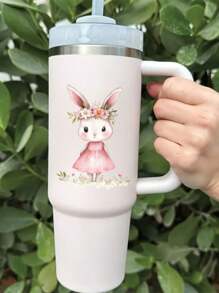 2张粉色魔法森林可爱森林仙子动物DIY UV DTF转印贴纸，适用于玻璃罐、咖啡杯、杯子、瓶子、花瓶、笔记本电脑、手机壳、卡片、插画、笔记本、计划本、工艺品、装饰品、礼品盒，防水贴纸，节日生日派对装饰 - 彩色 - 查看 8