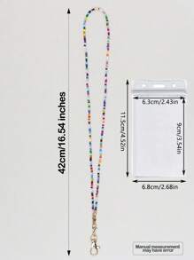 Beads Metal Breakaway Teacher Lanyard With ID Badge Card Holder,Eyeglasses Holder,Women's Multifunctional Detachable Neck Lanyard For Keys, Keychain,Can Be Used As A Necklace,Keychain,The Best For Teachers,Student,Staff Car Accessories Bag Charm School Cute Goth Y2k Halloween Accessories Teachers Day Christmas Gift Ideas Bag Accessories Lanyards With Id Holder Car Accessories Bag Charms - Multicolor - View 3