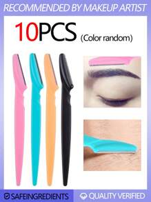 50/20/10/2pcs（随机颜色）初学者眉毛剃须刀，不锈钢刀片微触眉毛修剪器，防刮眉毛修剪器，化妆工具