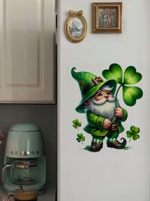 1pc St. Patrick's Day Dwarf Decal - Self-Adhesive Waterproof PVC Sticker With Herringbone Pattern, Square Shape For Bathroom, Window, Fridge & Ceramic Surface Decor Gifts Birthday Graduation Room Decor Home Decor Wall Decor Bathroom Decor Bedroom Decor Room Decoration Stuff Living Room Decor House Decor Home Decor Living Room Wall Art Wall Paper Stickers