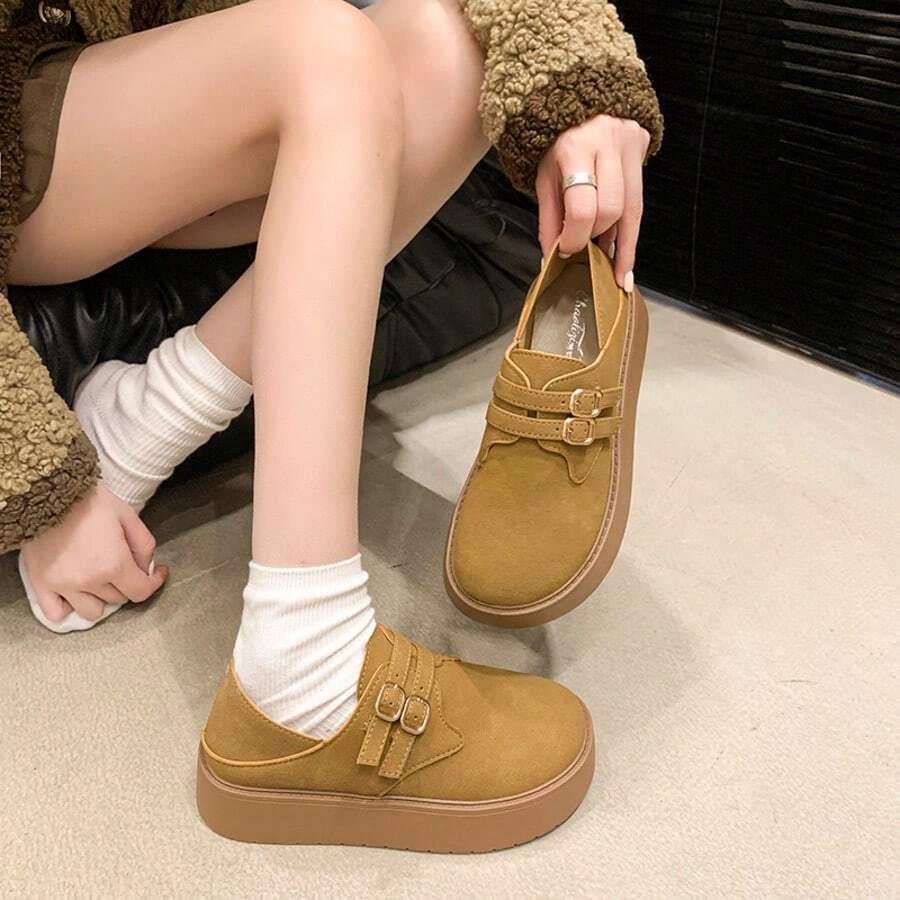 Casual Slip-On Shoes For Women, Bogen Shoes 2025 New Season, Thick Sole Elevator Bogen Shoes