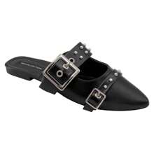 Women's Black Vegan Leather Outsole Flats By RBCOLLECTION