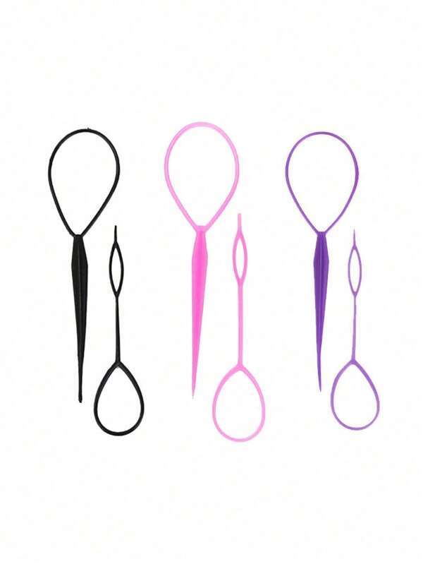 3-Pair ABS Plastic Hair Braid Accessories, Bun Maker Hair Tools, French Braiding Kit For Hairstyles