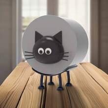 Cat Toilet Paper Holder - Funny Toilet Paper Holder, Free Standing Bathroom Set - 3D Printed Black Cat Toilet Paper Holder - Interesting Tissue Roll Storage - Cute Bathroom Decor