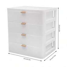 kangten Desktop Storage Box 4-Layer Makeup Jewelry Box/ Office Desk Organizer W/ Drawer - White - View 2