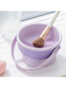 1pc Makeup Brush Cleaner Mat 3 In 1 Silicone Makeup Brush Cleaner Bowl Cosmetic Brushes Cleaning Tool Organizer For Storage And Air Dry,Clean Makeup Brush, Sponge, Powder Puff And Other Cleaners Makeup Tools Air Drying Rack