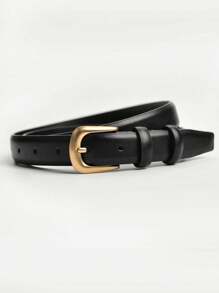 1 pieza Cinturón para mujer; de moda y versátil; estilo simple de moda; negro con vaqueros; marrón para jóvenes