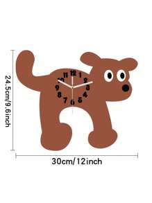 1 pieza, Reloj de pared decorativo con estilo de dibujos animados de gato y perro, silencioso, sin sonido de tic-tac. Para sala de estar, dormitorio, aula, decoración del hogar. Regalo de Navidad y cumpleaños. - Reloj de pared con forma de gato y perro - Ver 12