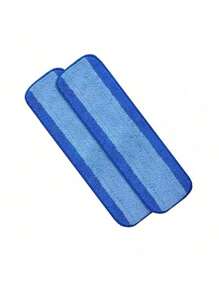 1/2/4pcs Replacement Pads For 18-Inch Bona Flat Mop, Blue Striped Adhesive Microfiber Cleaning Accessories