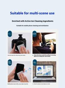 100 Pieces Of Disposable Lenses And Lens Cleaning Wet Wipes, Anti-Fog Glasses Cloth, Mobile Phone Screen, Glasses Wipe Pattern Random