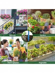 高品质太阳能滴灌系统，适用于花园 - 多种定时模式，自动植物浇水套件，支持多达 10 种盆栽植物，配有太阳能充电控制器和水位指示器，适用于室内和室外花园，电池容量 1500mAh - 彩色 - 查看 3