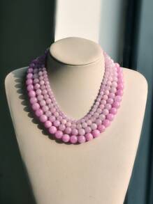 Collar gargantilla con cuentas hecho a mano con amuleto natural de 12 mm, adecuado para uso diario, regalo del Día de la Madre, gargota con 6 mm/8 mm/10 mm/12 mm (color de piedra natural aleatorio)