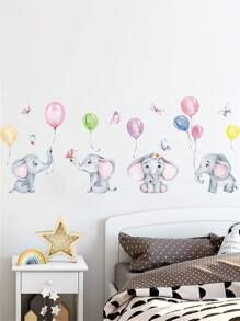 1 套家居装饰彩色可爱卡通可爱大象气球墙贴水彩墙贴 DIY 装饰卧室游戏室客厅游戏室礼物生日毕业房间装饰墙面装饰浴室装饰卧室装饰房间装饰用品客厅装饰家居装饰客厅墙壁艺术墙纸贴纸个性化贴纸 - 彩色 - 查看 2