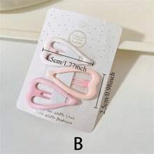 15pcs Ombre Matte Pink Hair Clips, Heart And Star Shaped Metal Hair Clips For Women, Elegant Daily Use, Multiple Styles, Lightweight, Packaged With Card (Can Be Purchased Individually), Hair Accessories