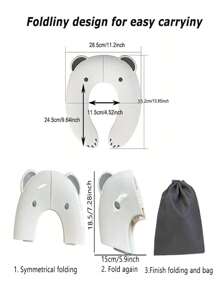 儿童折叠旅行马桶盖便携式马桶座圈带防滑硅胶垫如厕训练器适用于幼儿、男孩和女孩内置扣式设计儿童礼物 - 彩色 - 查看 4