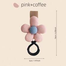 1 opakowanie haczyków do wózków dziecięcych Flower Stroller, różowy/beżowy/kamelowy, wielofunkcyjny haczyk do wózków dziecięcych Flower 3D - plastikowy, idealny do podróży dla maluchów