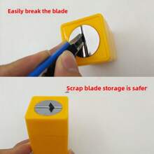 Safety Folding Knife Box, Film Cutting Tools, Waste Blade Folder, Utility Knife Blade Disposal Container - Yellow - View 6