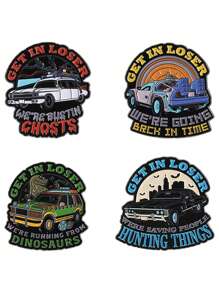 4 stuks GET IN LOSER Automotive Harde Emaille Naald Creatieve Cartoon Broche Kraag Badge Sieraden Cadeau Voor Vrienden