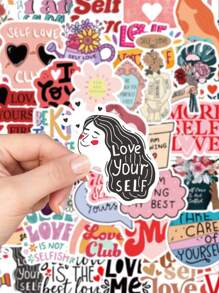 250 stuks Self Love Sticker Esthetische Cartoon Decals Voor Waterfles Laptop Bagage Scrapbook Telefoon Waterdichte DIY Sticker