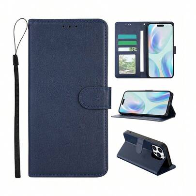 Ví da màu xanh dương chống sốc đựng thẻ, kiểu ví gập, ốp lưng điện thoại bằng da thật, tương thích với Samsung Galaxy S25/S25 Plus/S25 Ultra, ngăn đựng thẻ có khung ảnh, ốp lưng điện thoại cao cấp, tương thích với iPhone 16 Pro Max/ 16 Plus/ 16 Pro/16, ốp lưng điện thoại cá tính có chân đế, chất liệu da thật thủ công, có thể đựng thẻ tín dụng, thẻ ngân hàng, tiền mặt, tương thích với điện thoại 17 inch, quà tặng mùa xuân kỷ niệm, quà tặng kỷ niệm mùa xuân, phiên bản quốc tế, không phải phiên bản nội địa.