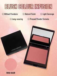 Rubor color Laura Mercier Blush Colour Infusion Rose Color 6g/0.2 Oz - Rubor en polvo prensado de color rosa transparente, fórmula acumulativa, duración de 10 horas, color duradero, acabado mate - color rosa - Ver 1