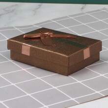 Juego de joyería de cartón, caja de regalo con lazo, anillo, collar, pulseras, pendientes, cajas de embalaje de regalo con esponja rectangular interior, 12 Uds. - Oro - Ver 11