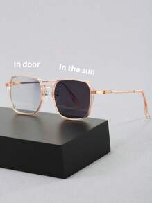 1 件男女通用变色过滤透明镜片眼镜，适用于手机、电脑、户外时尚眼镜，适合夏季海滩度假、户外、旅行 - A - 查看 3