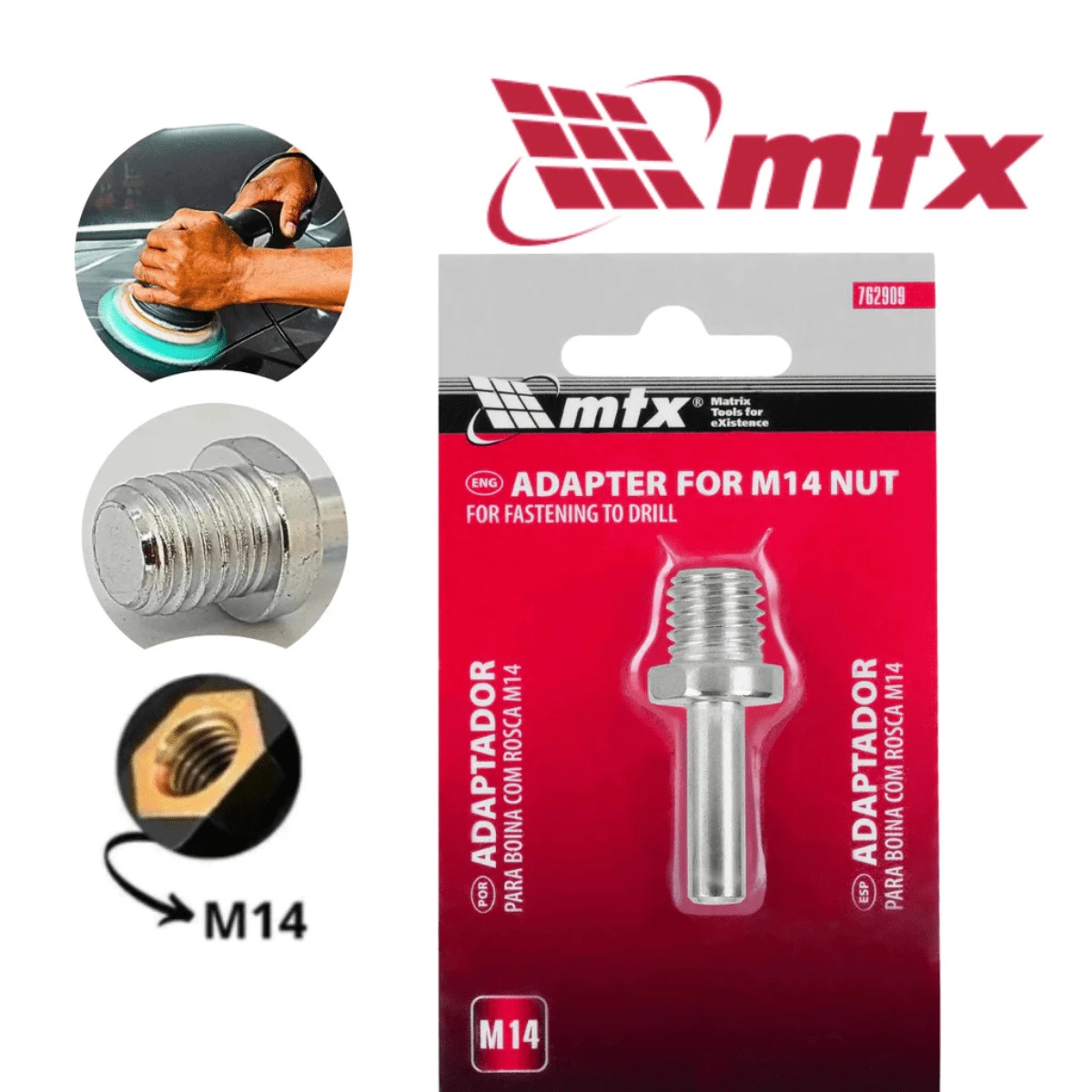 Adapter For Drill/Buffer/Polisher Adapter With M14 Thread Adapter For ...