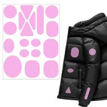 1set/18pcs Self-Adhesive Down Jacket Repair Patches, Seamless, High-End Mending And Patching For Clothing, Leather Garments, Holes, Black Embroidered Fabric Patches