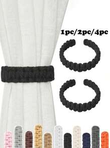 1件/2件/4件装手工棉绳扭结窗帘绑带,多种颜色和尺寸可选,适用于窗帘固定和装饰 - 彩色 - 查看 3
