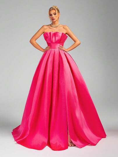 New Style Strapless Sexy Slim Waist Elegant Evening Dress For Cocktail Parties
