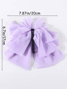 1/3 Pcs French Vintage Style Bow Decor Fashion Chiffon Banana For Women, Hair Accessories For Daily Use
