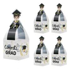20pcs Transparent Graduation Cap Gift Box Graduation Party Favors Candy Boxes Treat Box - Boy - View 2