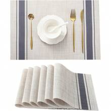 Rectangular Placemat Kit For Table Setting Placemat Dinner Sousplast 30x45cm - Navy Blue - View 1