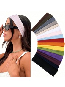 1/3/6/8Pcs RandomHeadbands For Women Non Slip - Fashion Sports Hair Bands For Women's Hair, Soft Cloth Stretchy Headbands For Women For Workout Yoga Running Home Bathroom Decor Summer Back To School
