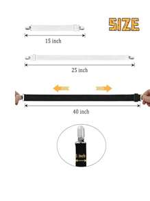 床单夹，沙发套支架，紧紧固定床单，4 件（黑色） - 黑色 - 查看 2