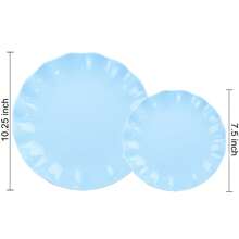 20Pcs Blue Plastic Plates | 10.25" Dinner Or 7.5" Salad Plates | Heavy Duty Sturdy Disposable Plates For Mother's Day, Birthday & Party Decor - 蘭色 - 查看 3