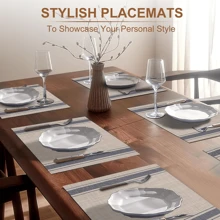 Rectangular Placemat Kit For Table Setting Placemat Dinner Sousplast 30x45cm - Navy Blue - View 3