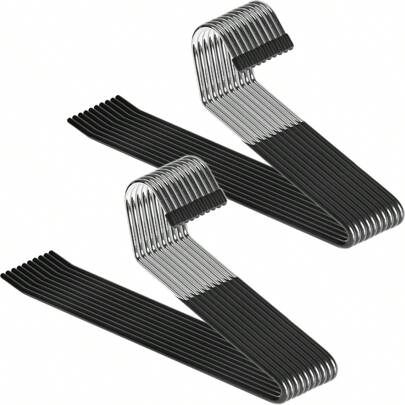 20 piezas Perchas abiertas para pantalones, percha para ropa ahorradora de espacio - Percha resistente de metal para pantalones y vaqueros