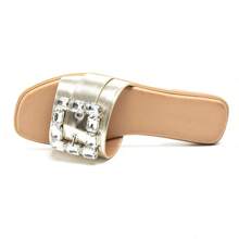 Slippers With Decorative Buckle And Ergonomic Insole - Gold - View 4