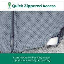 30" Round Calming Donut Dog Bed - Shaggy Plush Long Faux Fur, Refillable With Removable Washable Cover, Mist Gray, Medium ( To 45 Lbs) - Pet Bed & Nest Pad