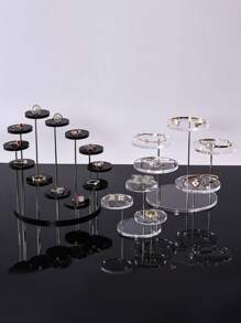 1pc 12 Round, 5 Round, 3 Round, Multi Style Jewelry Figurine Display Stand, Ring Ladder Display Stand, Acrylic Earring Stand, Bracelet Stand, Display Stand, Desktop Storage, Jewelry Storage - Multicolor - View 1