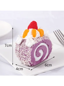 Toalla con diseño de rollo de pastel de fruta realista, modelo de exhibición de postre, utilería para fotografía de sesión de té de la tarde