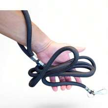 Guia Longa Para Cachorros 1 A 10  Metros Corda Poli 10mm Guia De Passeio - Preto - Visão 1