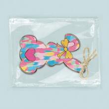 1pc Easter Bunny Wooden Pendant - Colorful Bunny Shape Design, Watercolor Rendering Love Bow Illustration Design, Country Home Decor, Suitable For Front Door, Porch, Living Room, Bedroom - Indoor/Outdoor Easter Decoration Gifts Birthday Graduation