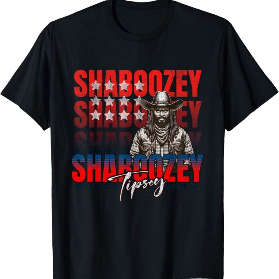 Shaboozey Tipsey Western Cowboy Design For Men And Women T-Shirt - Black - View 1