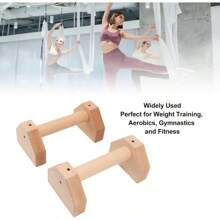 PowerBars Push Up Stand Wooden Parallettes Push Up Bars Joint-Friendly Beech Wood Calisthenics Equipment For Home Durable Handstand Trainer Push Up Handles 25CM